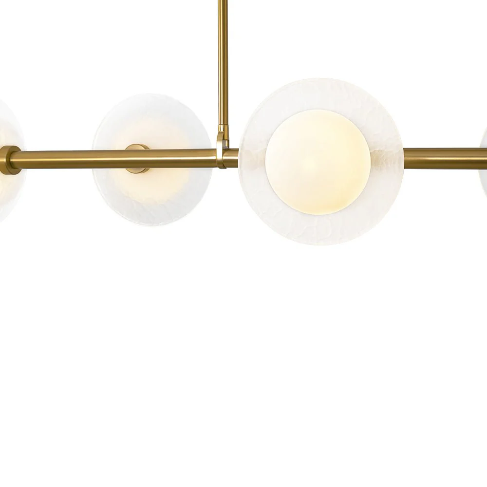 6-Light Frosted Glass Globe Linear Island Chandelier - Image 15
