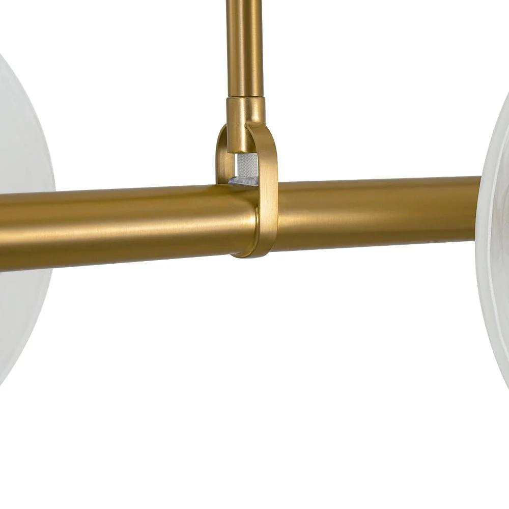 6-Light Frosted Glass Globe Linear Island Chandelier - Image 16
