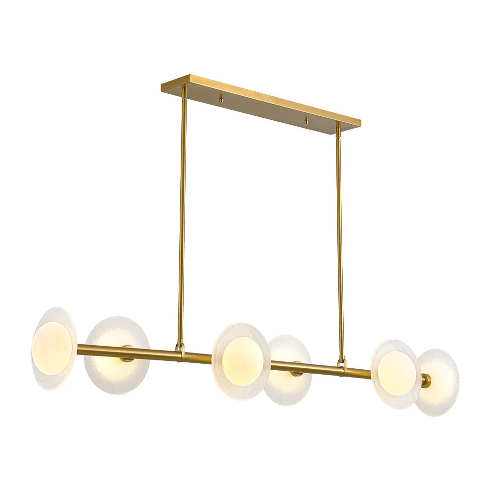 6-Light Frosted Glass Globe Linear Island Chandelier - Image 4