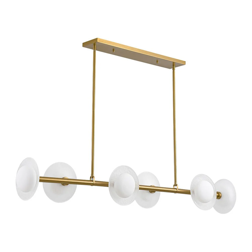 6-Light Frosted Glass Globe Linear Island Chandelier - Image 5