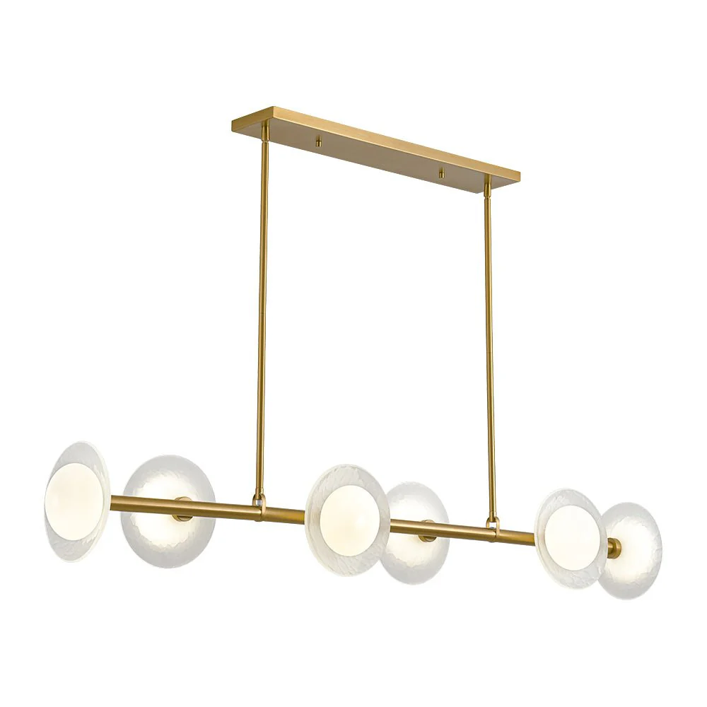 6-Light Frosted Glass Globe Linear Island Chandelier - Image 6