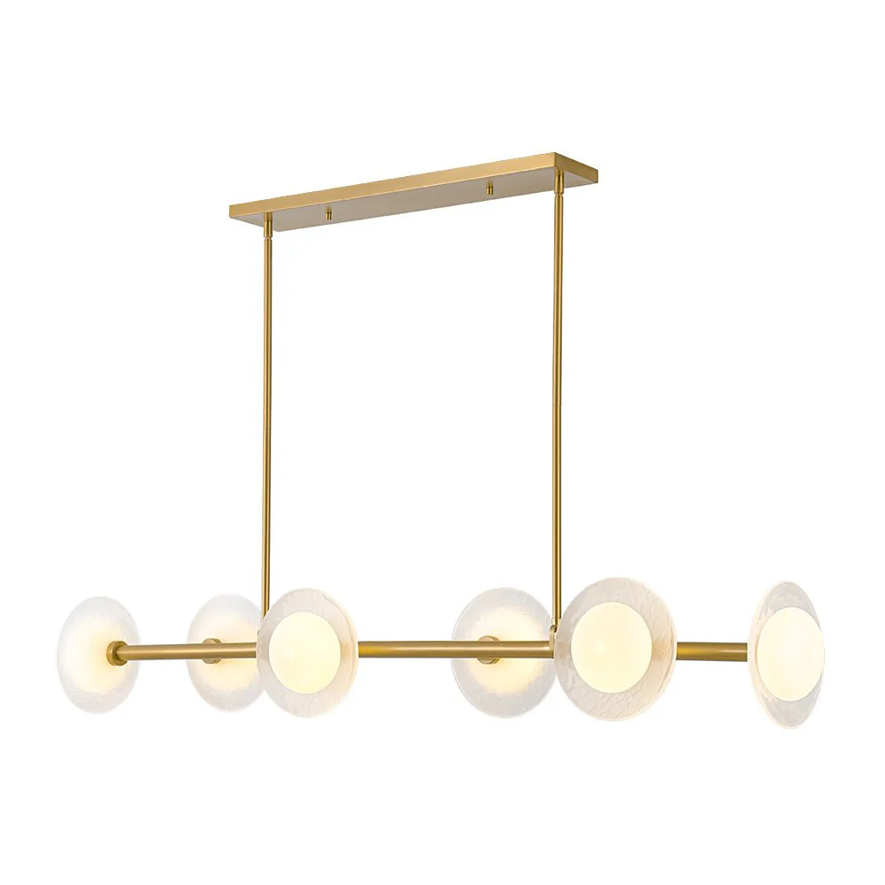 6-Light Frosted Glass Globe Linear Island Chandelier - Image 7