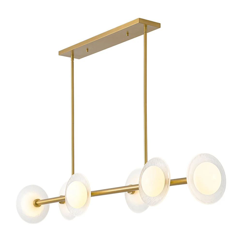 6-Light Frosted Glass Globe Linear Island Chandelier - Image 9