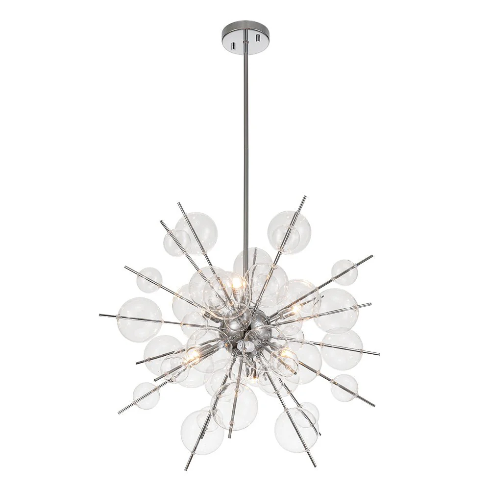 6-Light Glass Globe Bubble Sputnik Sunburst Chandelier - Image 10