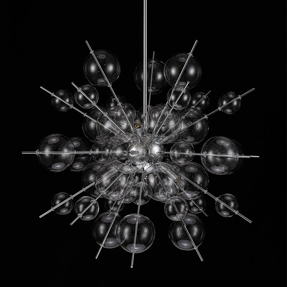 6-Light Glass Globe Bubble Sputnik Sunburst Chandelier - Image 4