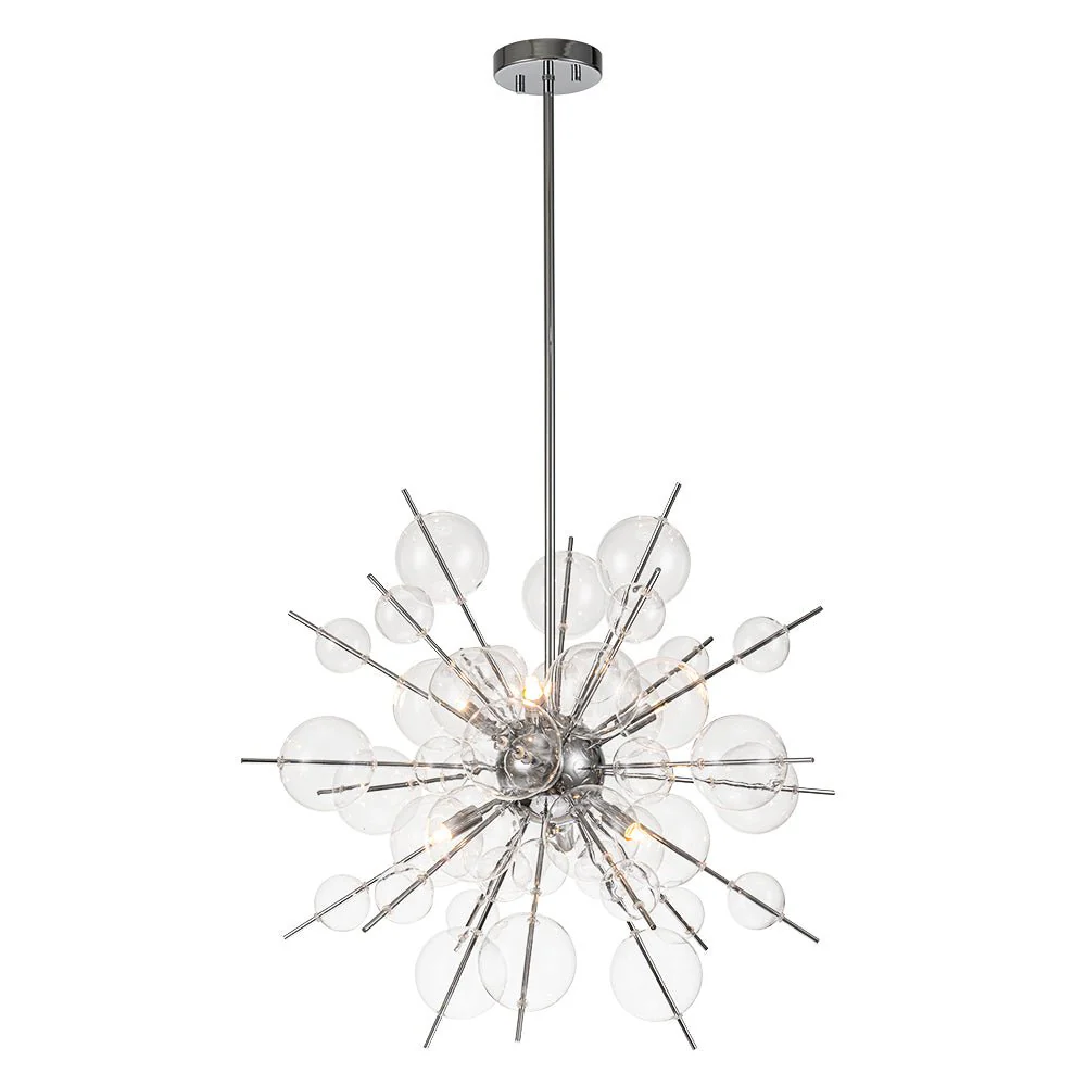 6-Light Glass Globe Bubble Sputnik Sunburst Chandelier - Image 6