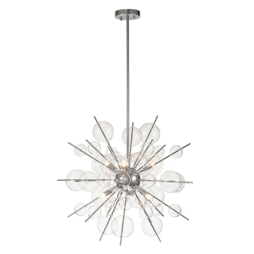 6-Light Glass Globe Bubble Sputnik Sunburst Chandelier - Image 8