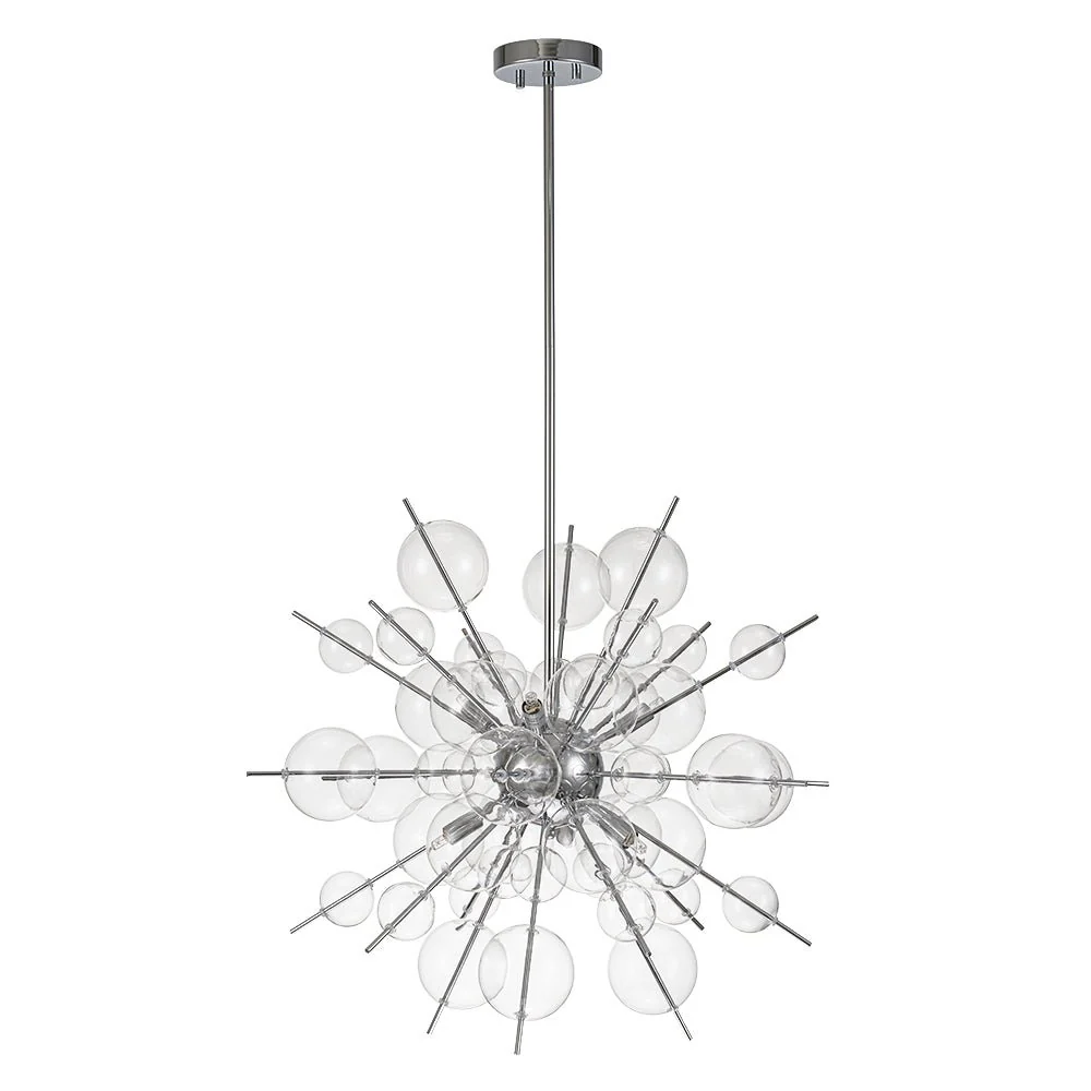 6-Light Glass Globe Bubble Sputnik Sunburst Chandelier - Image 9