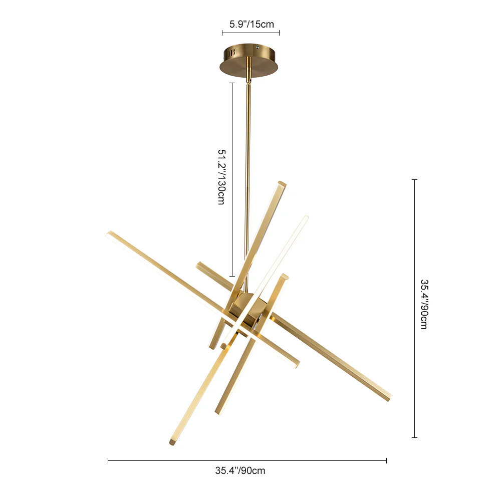 6-Light LED Rod Sputnik Chandelier - Image 12