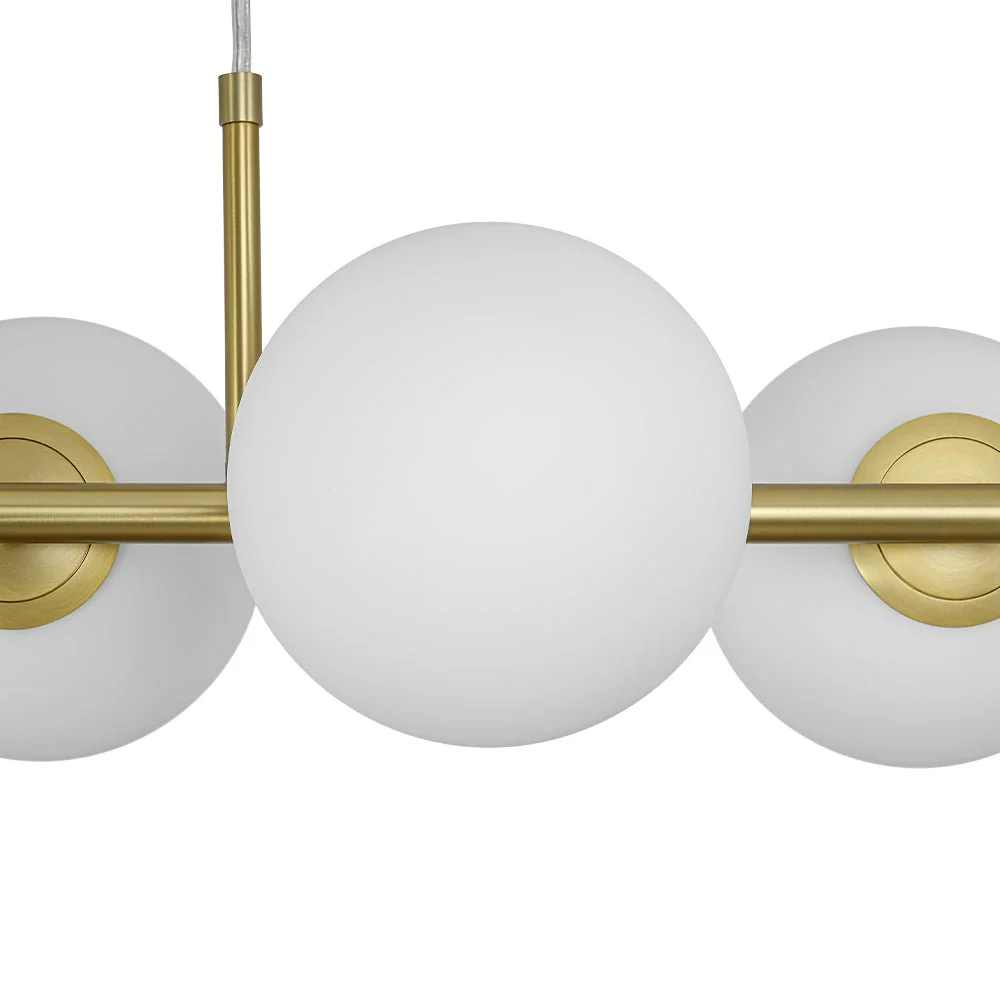 6-Light Opal Glass Globe Linear Island Chandelier - Image 15