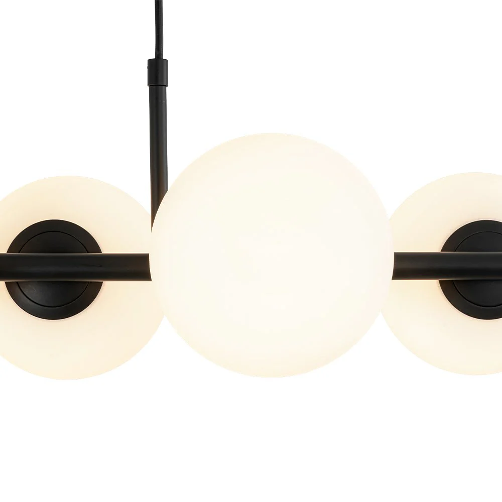 6-Light Opal Glass Globe Linear Island Chandelier - Image 23