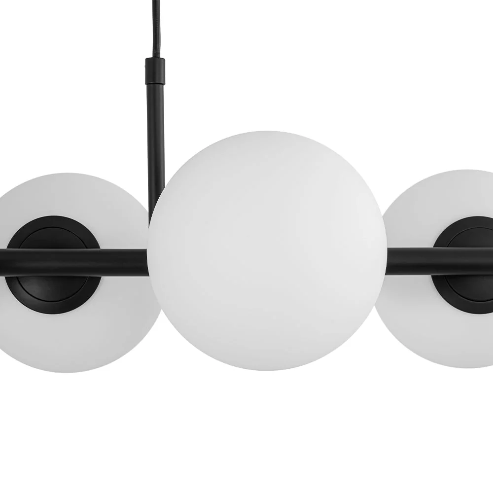 6-Light Opal Glass Globe Linear Island Chandelier - Image 24