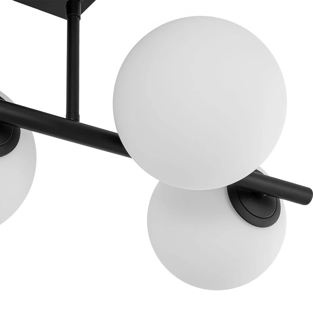 6-Light Opal Glass Globe Linear Island Chandelier - Image 26