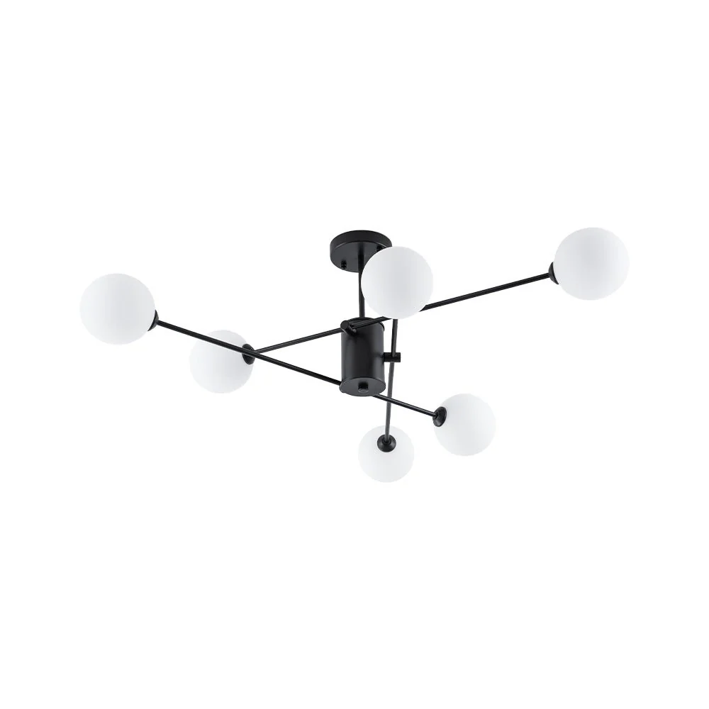 6-Light Opal Glass Globe Linear Sputnik Semi Flush - Image 15