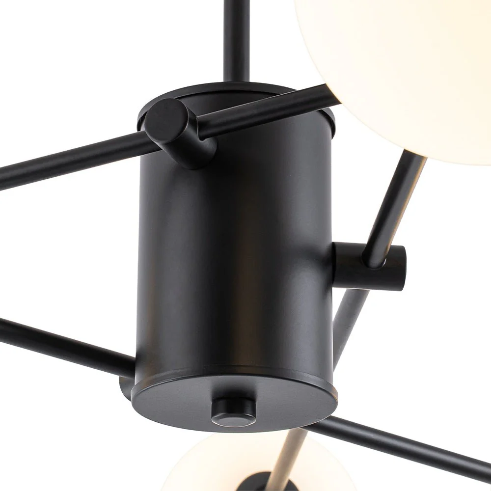 6-Light Opal Glass Globe Linear Sputnik Semi Flush - Image 22