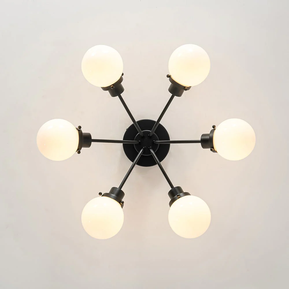 6-Light Opal Glass Globe Sputnik Semi Flush Mount - Image 12