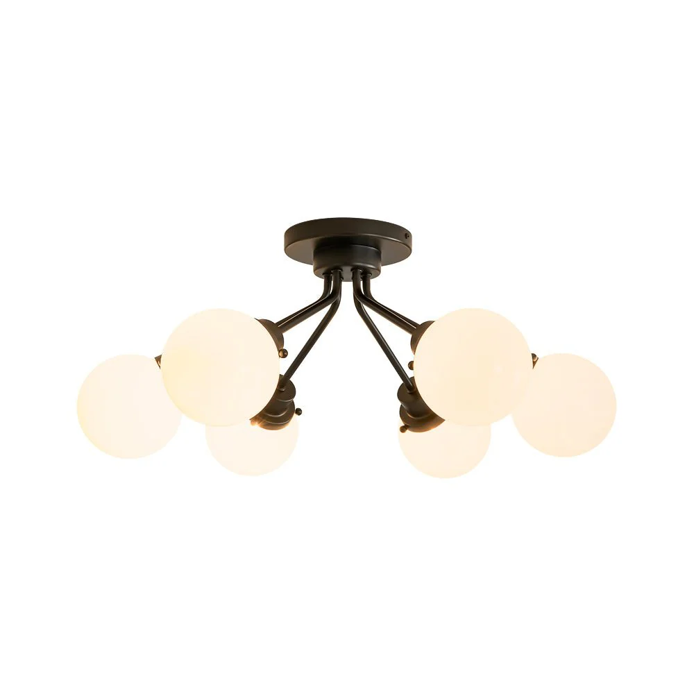 6-Light Opal Glass Globe Sputnik Semi Flush Mount - Image 3