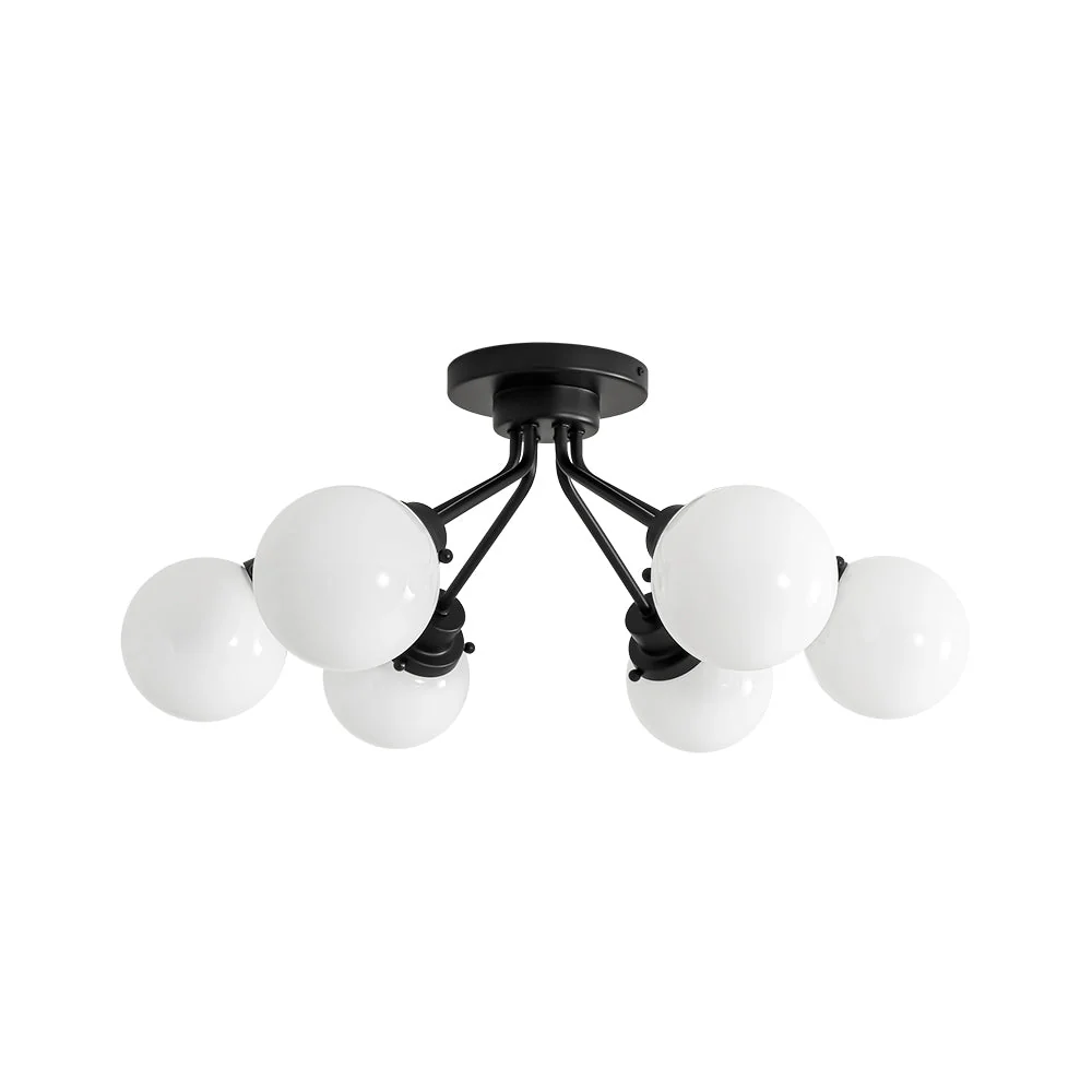 6-Light Opal Glass Globe Sputnik Semi Flush Mount - Image 4