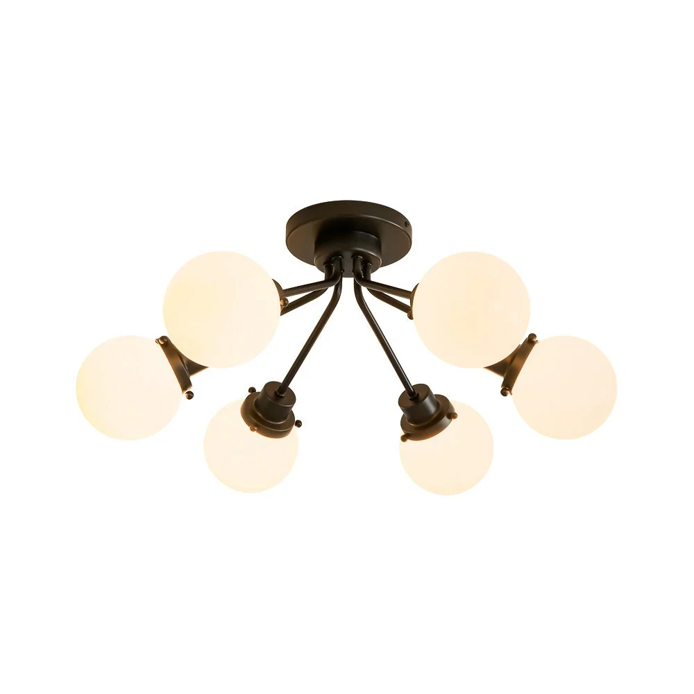 6-Light Opal Glass Globe Sputnik Semi Flush Mount - Image 5