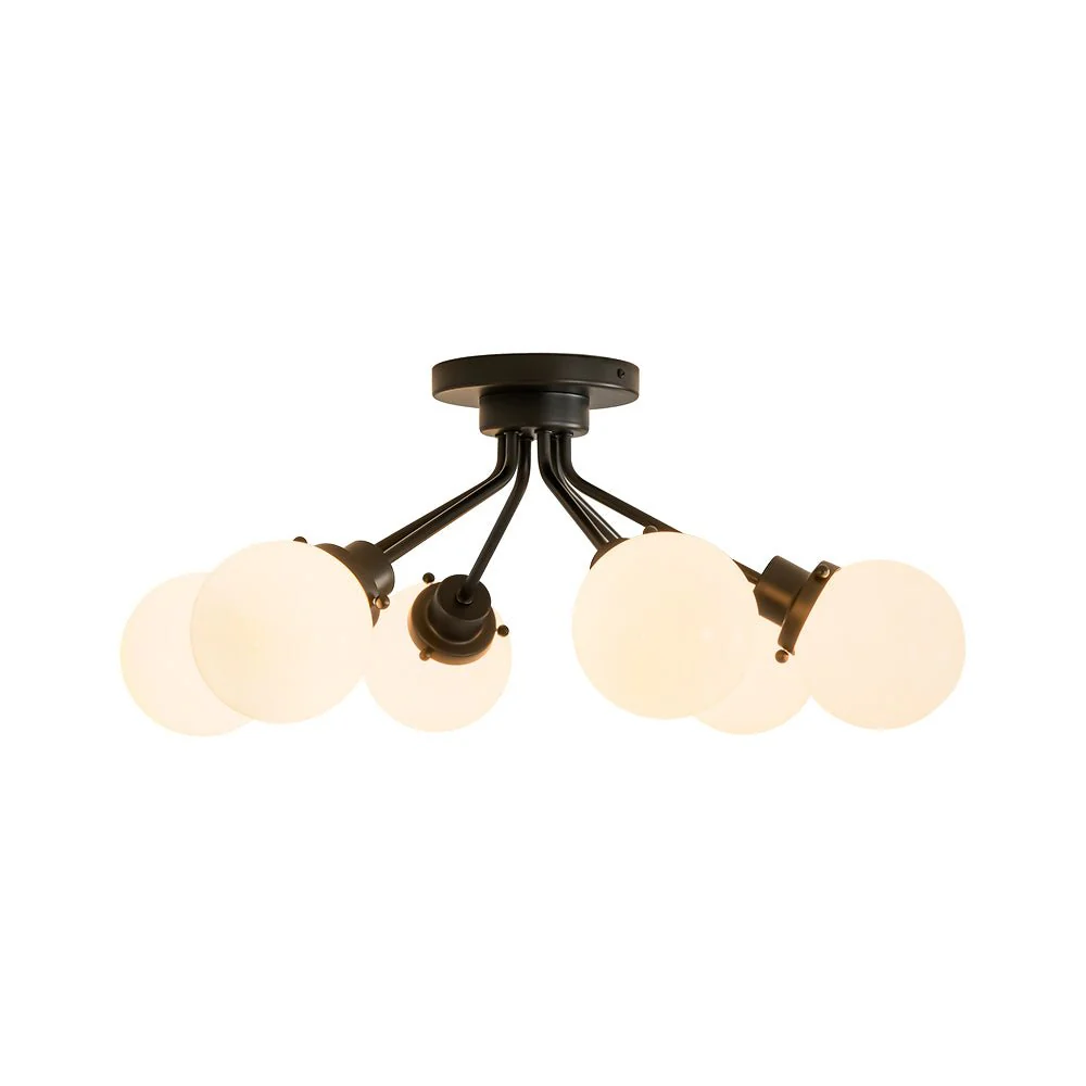 6-Light Opal Glass Globe Sputnik Semi Flush Mount - Image 7