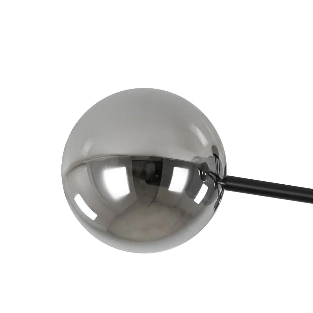 6-Light Smoked Glass Globe Linear Sputnik Semi Flush - Image 15