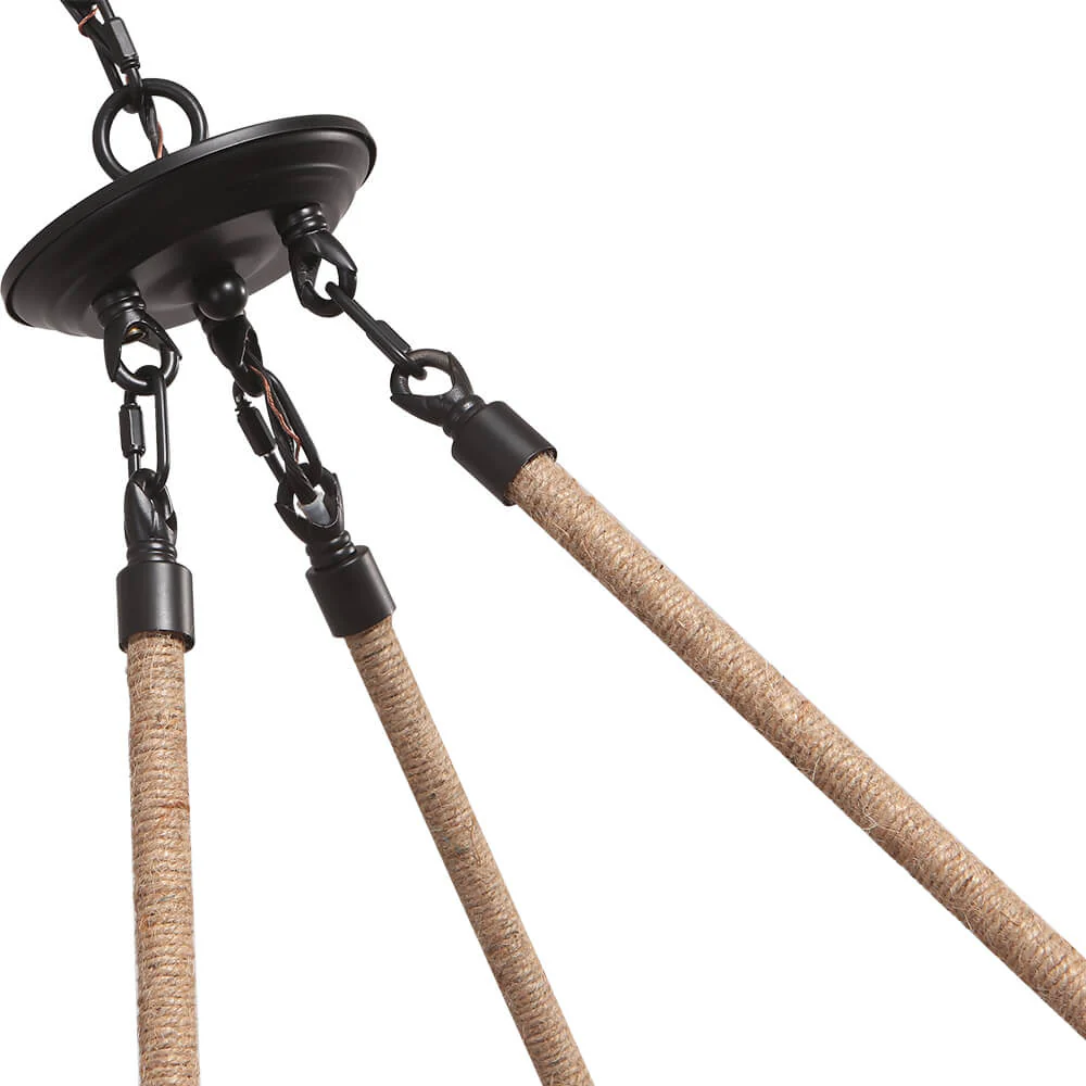 6-Light Wood Wagon Wheel Chandelier Modern Farmhouse - Image 7