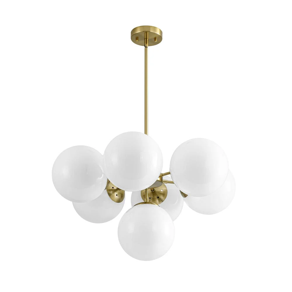 7-light Brass Sputnik Opal Glass Globe Bubble Chandelier - Image 11