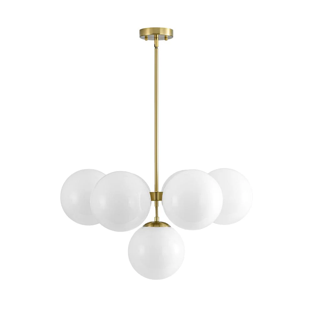 7-light Brass Sputnik Opal Glass Globe Bubble Chandelier - Image 12