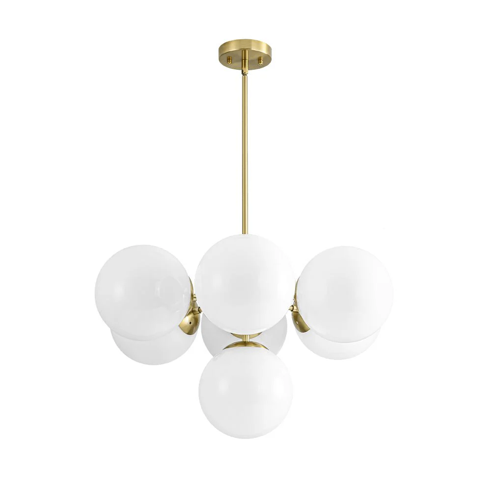 7-light Brass Sputnik Opal Glass Globe Bubble Chandelier - Image 14