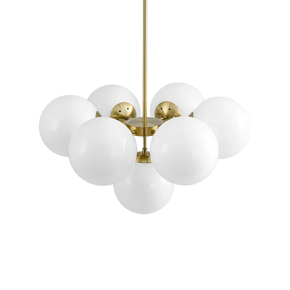 7-light Brass Sputnik Opal Glass Globe Bubble Chandelier - Image 16