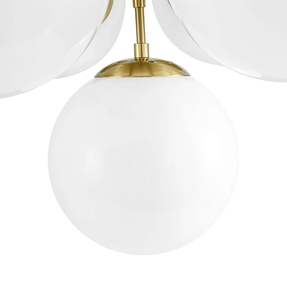 7-light Brass Sputnik Opal Glass Globe Bubble Chandelier - Image 19