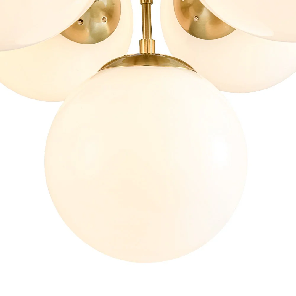 7-light Brass Sputnik Opal Glass Globe Bubble Chandelier - Image 20