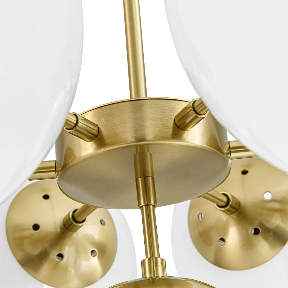 7-light Brass Sputnik Opal Glass Globe Bubble Chandelier - Image 21