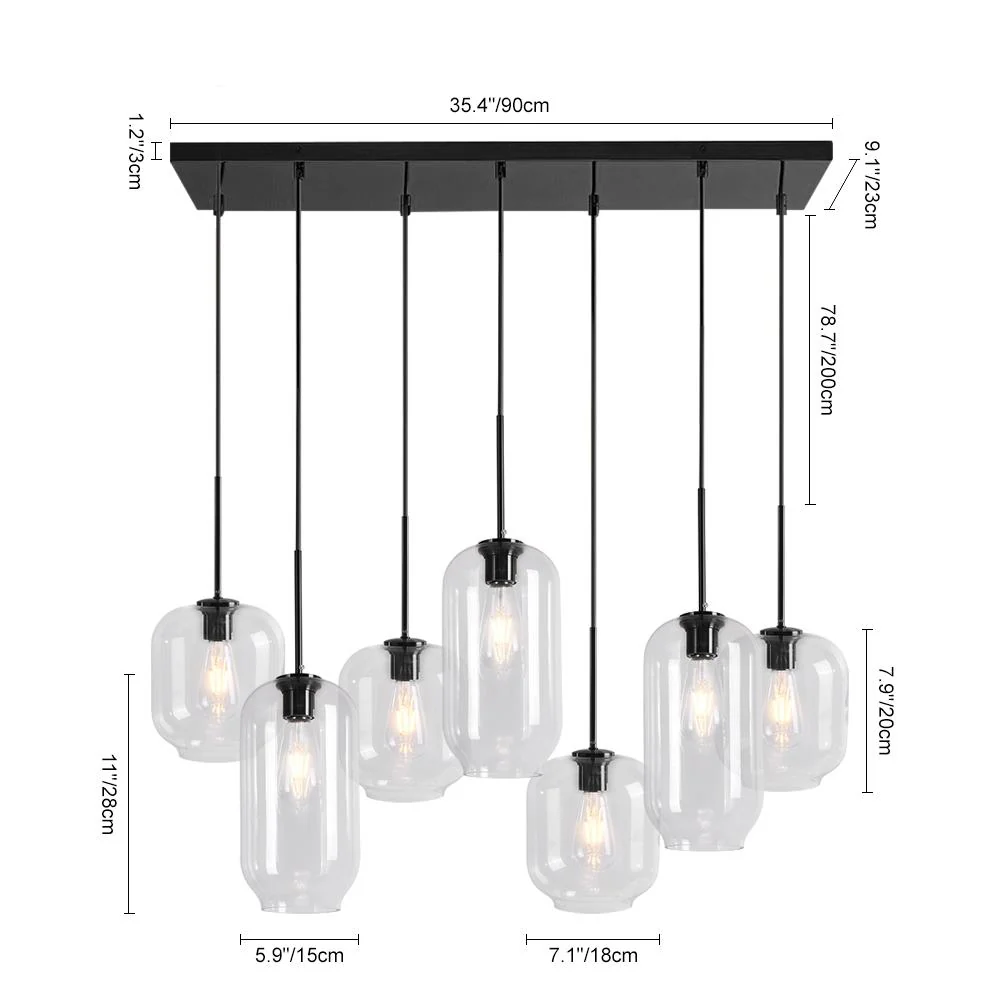 7-light Kitchen Island Cluster Pendant Chandelier - Image 12