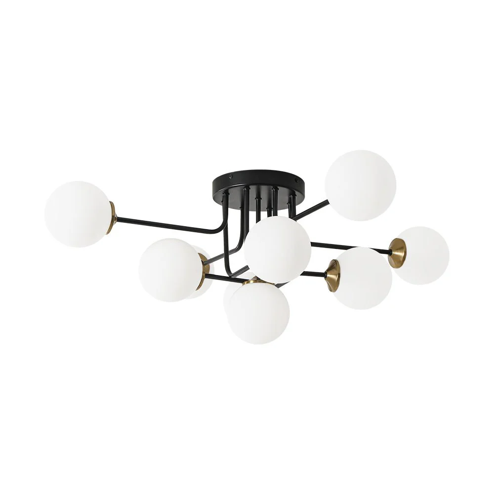 9-Light Opal Glass Bubble Sputnik Semi Flush Chandelier - Image 16