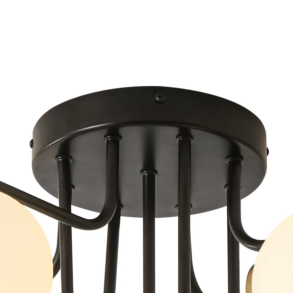 9-Light Opal Glass Bubble Sputnik Semi Flush Chandelier - Image 24
