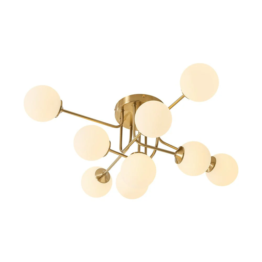 9-Light Opal Glass Bubble Sputnik Semi Flush Chandelier - Image 8