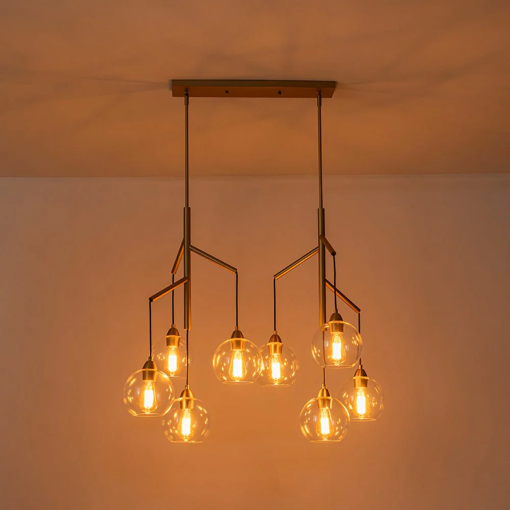 8-Light Branch Draped Glass Bubble Island Double Chandelier - Image 10