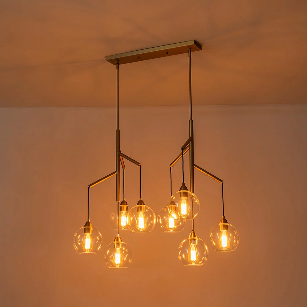 8-Light Branch Draped Glass Bubble Island Double Chandelier - Image 11