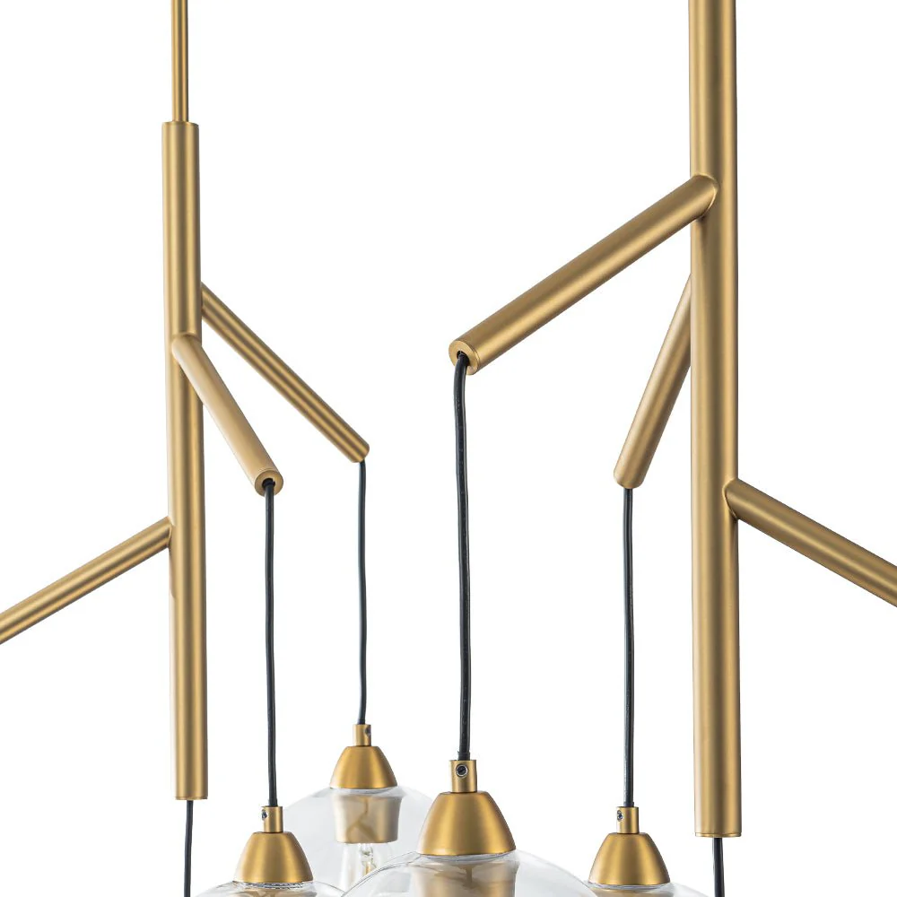 8-Light Branch Draped Glass Bubble Island Double Chandelier - Image 12