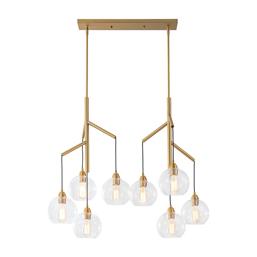 8-Light Branch Draped Glass Bubble Island Double Chandelier - Image 3