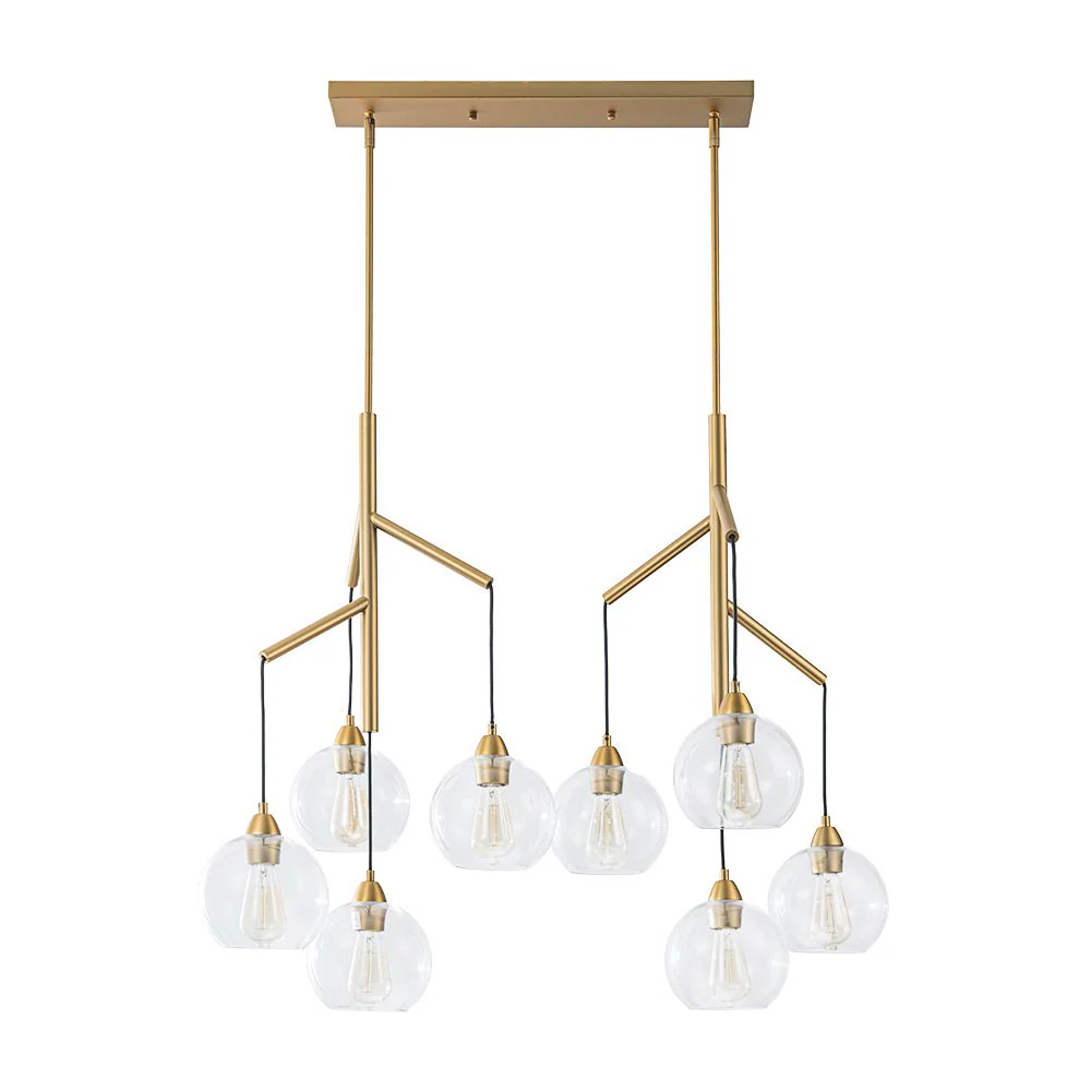 8-Light Branch Draped Glass Bubble Island Double Chandelier - Image 4