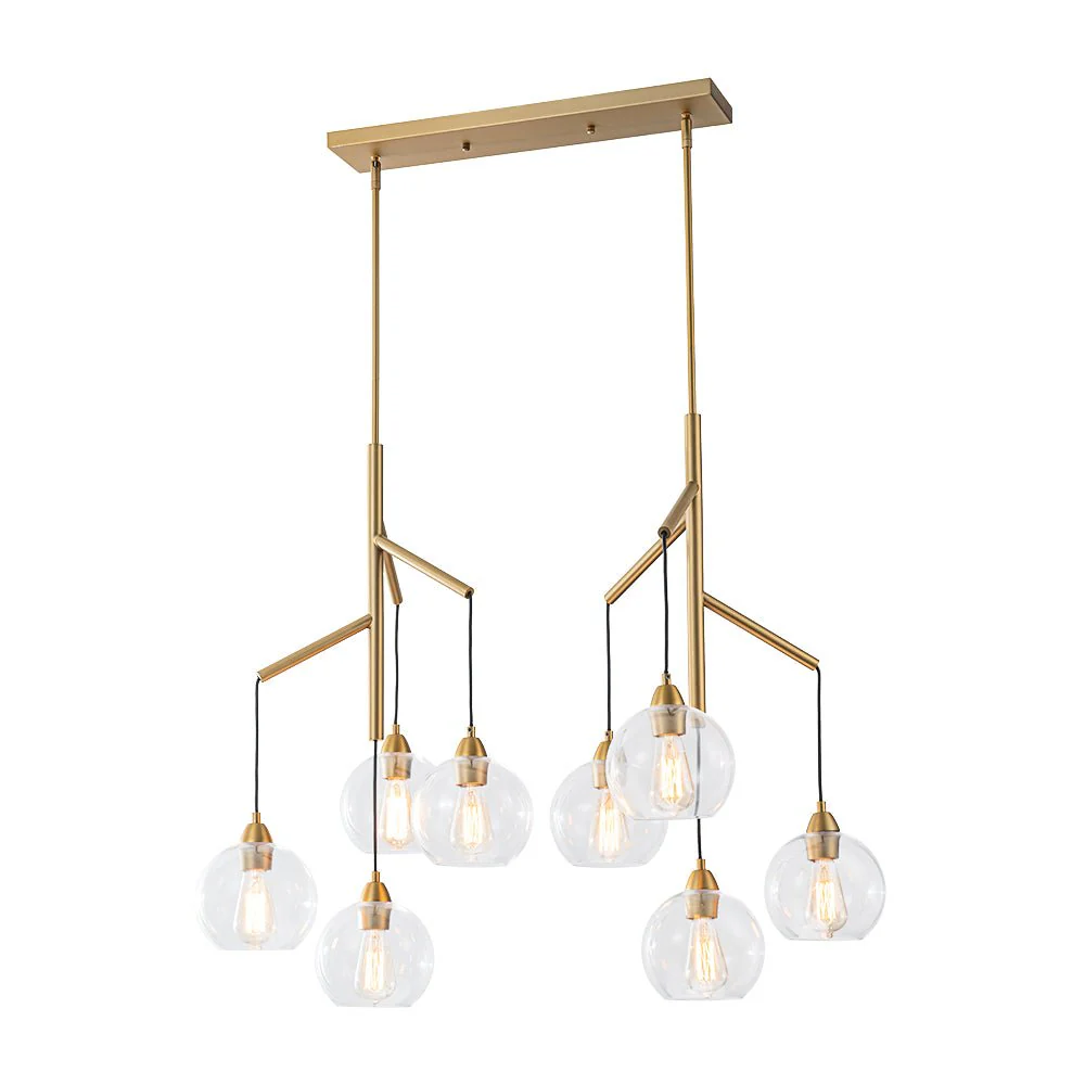 8-Light Branch Draped Glass Bubble Island Double Chandelier - Image 5