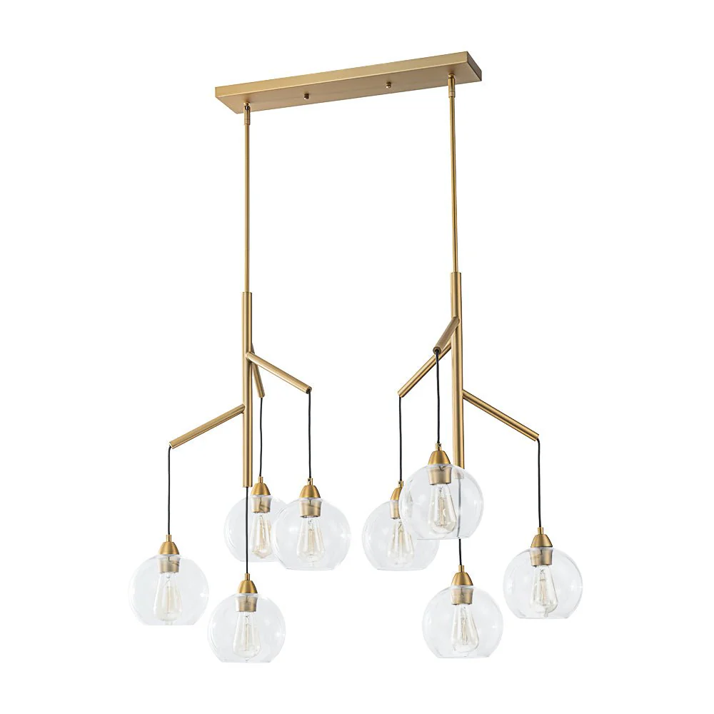 8-Light Branch Draped Glass Bubble Island Double Chandelier - Image 6
