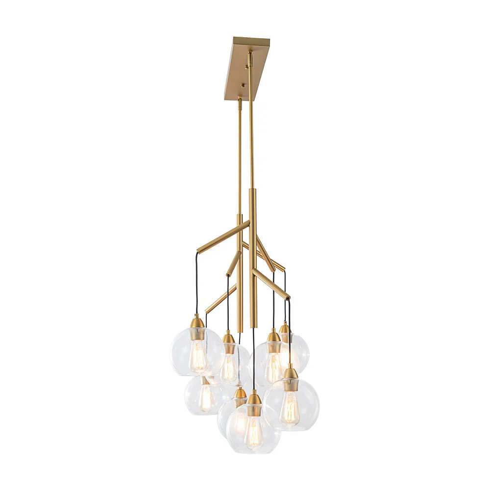 8-Light Branch Draped Glass Bubble Island Double Chandelier - Image 8