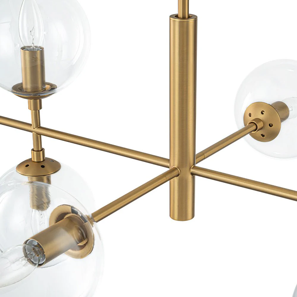 8-Light Linear Sputnik Clear Glass Bubble Chandelier - Image 12