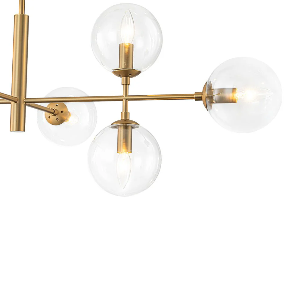 8-Light Linear Sputnik Clear Glass Bubble Chandelier - Image 13