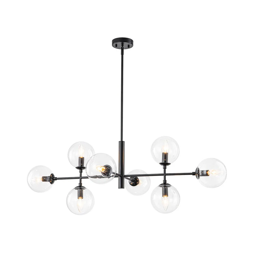 8-Light Linear Sputnik Clear Glass Bubble Chandelier - Image 16