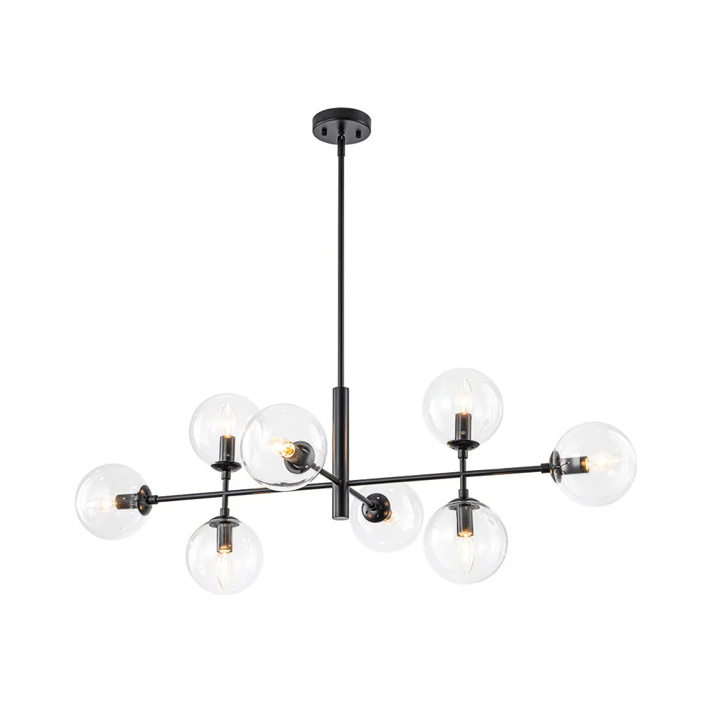 8-Light Linear Sputnik Clear Glass Bubble Chandelier - Image 17