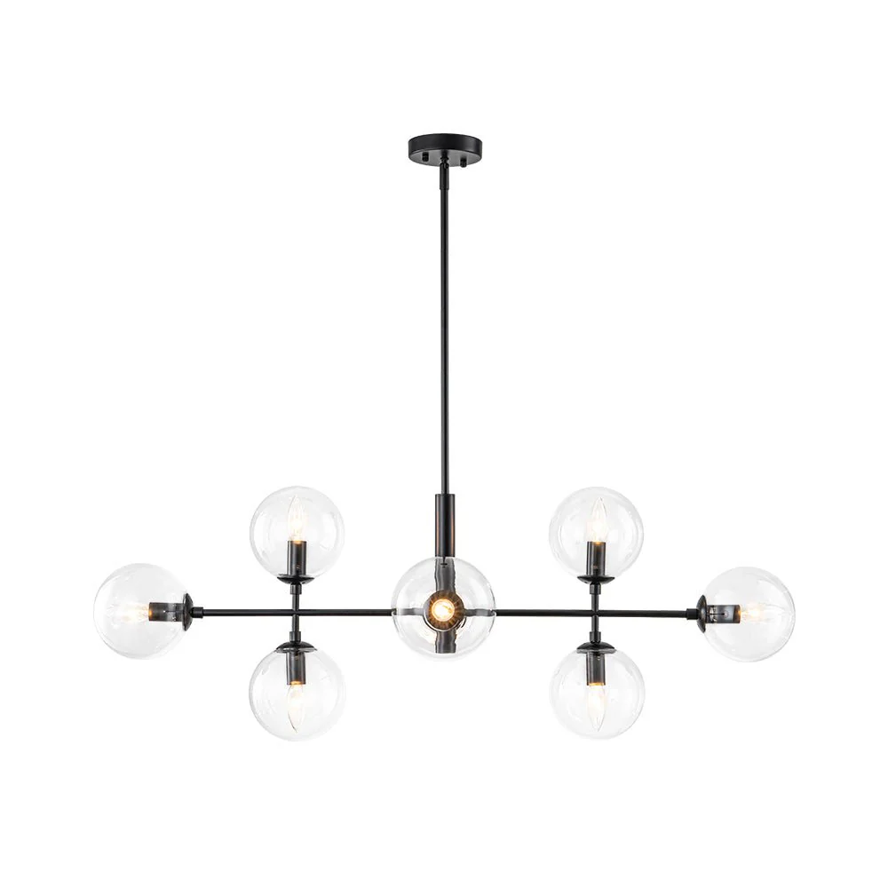 8-Light Linear Sputnik Clear Glass Bubble Chandelier - Image 20